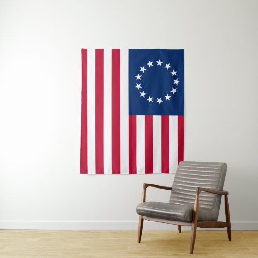 Betsy Ross Old Glory American Vlag Wandkleed (In situ)