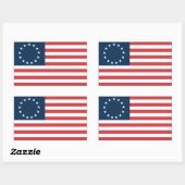 Betsy Ross Rechthoekige Sticker (Vel)