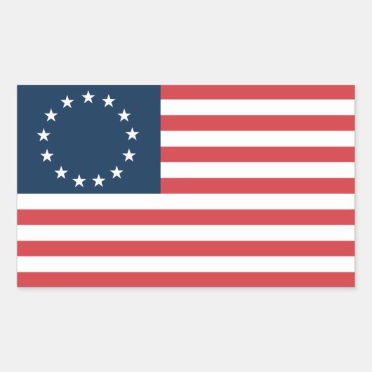 Betsy Ross Rechthoekige Sticker (Voorkant)