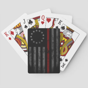 Betsy Ross Red Line American Flag Pokerkaarten