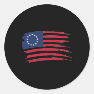 Betsy Ross-shirt 4 juli Amerikaanse vlag 1776 Vi Ronde Sticker
