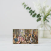 Betsy Ross Shows George Washington American Flag Visitekaartje (Staand voorkant)