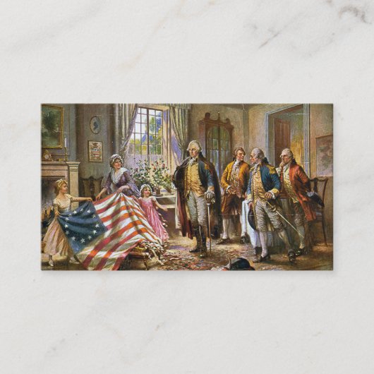Betsy Ross Shows George Washington American Flag Visitekaartje (Voorkant)