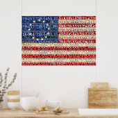 Betsy Ross Style American License Bord Flag Art Poster (Keuken)