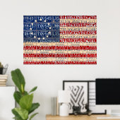 Betsy Ross Style American License Bord Flag Art Poster (Thuiskantoor)
