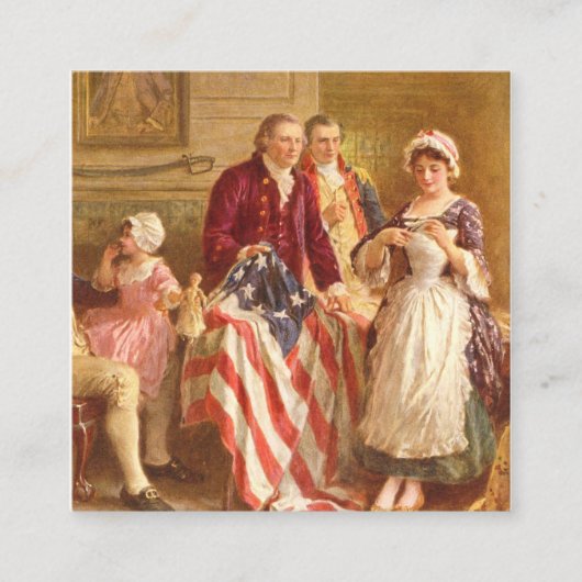 Betsy Ross USA 1777, ingediend door Jean Leon Gero Vierkante Visitekaartje (Voorkant)