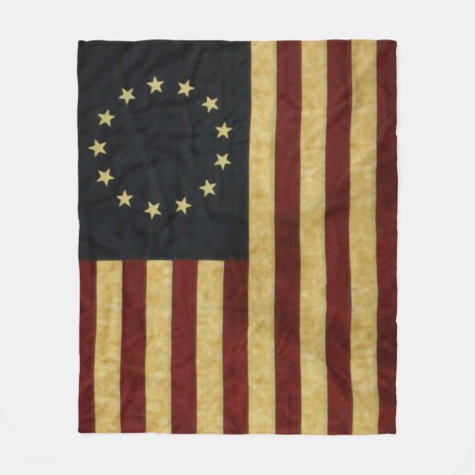 Betsy Ross USA Flag Fleece Deken (Voorkant)