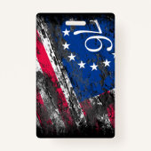 Betsy Ross Vlag 1776 Patriottische 4e juli Badge (Achterkant)