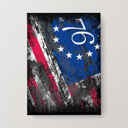Betsy Ross Vlag 1776 Patriottische 4e juli Button (Voorkant)