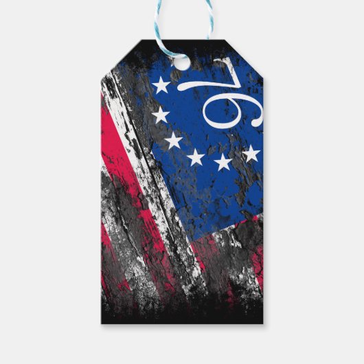 Betsy Ross Vlag 1776 Patriottische 4e juli Cadeaulabel (Voorkant)