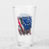 Betsy Ross Vlag 1776 Patriottische 4e juli Glas (Achterkant)