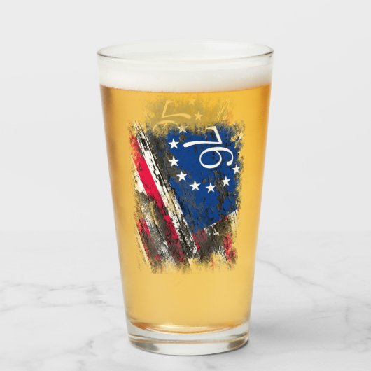 Betsy Ross Vlag 1776 Patriottische 4e juli Glas (Voorkant gevuld)