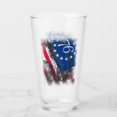 Betsy Ross Vlag 1776 Patriottische 4e juli Glas (Voorkant)