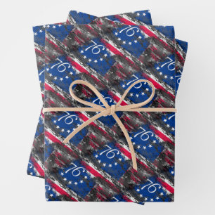 Betsy Ross Vlag 1776 Patriottische 4e juli Inpakpapier Vel
