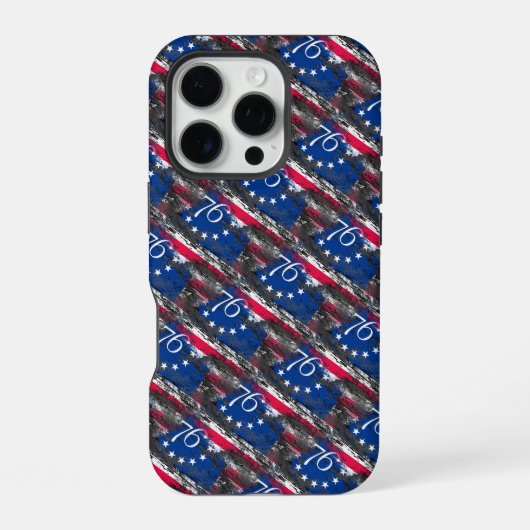 Betsy Ross Vlag 1776 Patriottische 4e juli iPhone Hoesje (Achterkant)