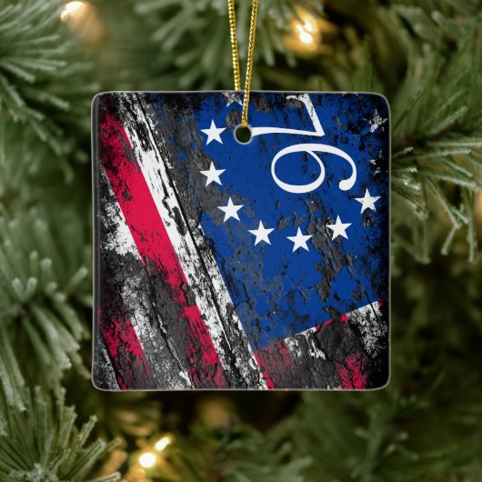 Betsy Ross Vlag 1776 Patriottische 4e juli Keramisch Ornament (Boom)