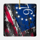 Betsy Ross Vlag 1776 Patriottische 4e juli Keramisch Ornament (Achterkant)