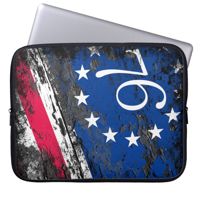 Betsy Ross Vlag 1776 Patriottische 4e juli Laptop Sleeve (Voorkant)