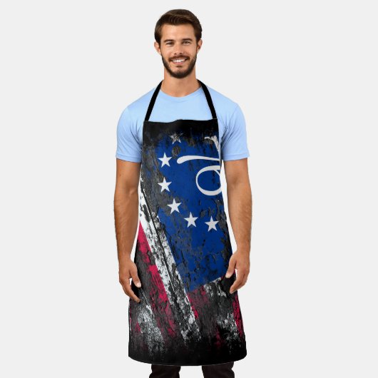 Betsy Ross Vlag 1776 Patriottische 4e juli Schort (Gedragen)