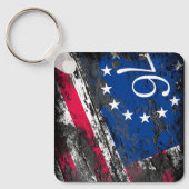 Betsy Ross Vlag 1776 Patriottische 4e juli Sleutelhanger (Voorkant)