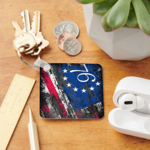 Betsy Ross Vlag 1776 Patriottische 4e juli Sleutelhanger