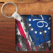 Betsy Ross Vlag 1776 Patriottische 4e juli Sleutelhanger (Voorkant)