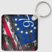 Betsy Ross Vlag 1776 Patriottische 4e juli Sleutelhanger (Achterkant)
