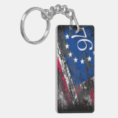 Betsy Ross Vlag 1776 Patriottische 4e juli Sleutelhanger (Voorkant Links)