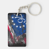 Betsy Ross Vlag 1776 Patriottische 4e juli Sleutelhanger (achterkant)