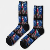 Betsy Ross Vlag 1776 Patriottische 4e juli Sokken (Links)