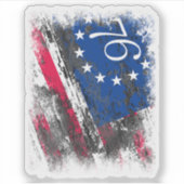 Betsy Ross Vlag 1776 Patriottische 4e juli Sticker (Voorkant)