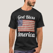 Betsy Ross Vlag God zegene Amerika T-Shirt (Voorkant)