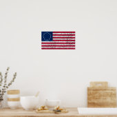 Betsy Ross-vlag op grote schaal Poster (Keuken)