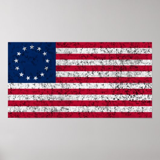 Betsy Ross-vlag op grote schaal Poster (Voorkant)