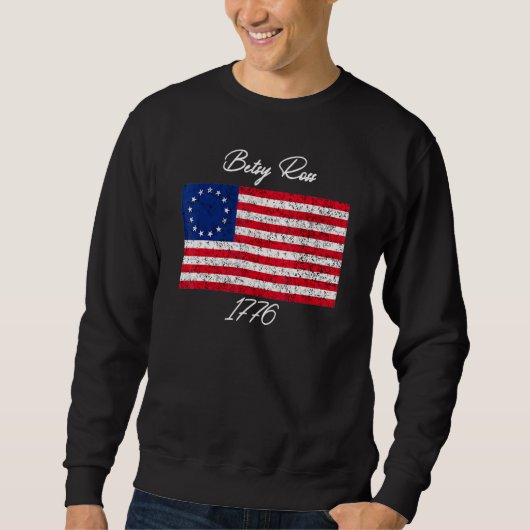 Betsy Ross vlag Shirt 4 juli 1776 Betsy Ros (Voorkant)