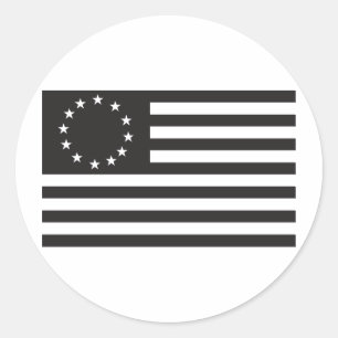Betsy Ross vlag - Zwart Ronde Sticker