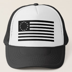 Betsy Ross Vlag, Zwarte Lijnen Kunst Trucker Hoed Pet