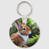 Betsy the Brown and White Bunny, keyring Sleutelhanger (Voorkant)