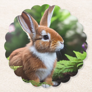 Betsy the Bunny: een zoete bruine en witte vreugde Kartonnen Onderzetters