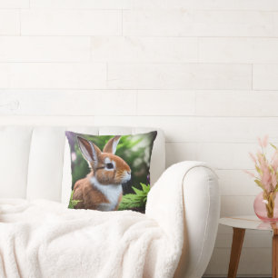 Betsy the Bunny: een zoete bruine en witte vreugde Kussen