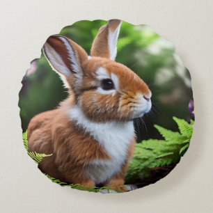 Betsy the Bunny: een zoete bruine en witte vreugde Rond Kussen
