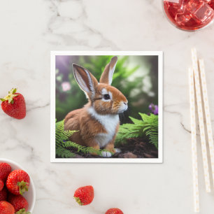 Betsy the Bunny: een zoete bruine en witte vreugde Servet