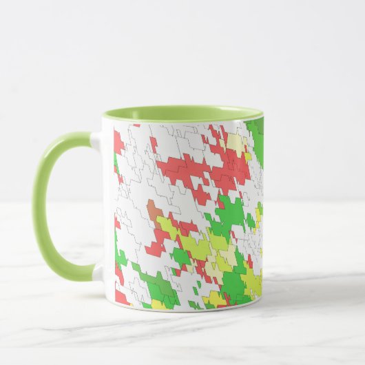 BETSY ~ White Green Red Yellow CHRISTMAS Mok (Links)