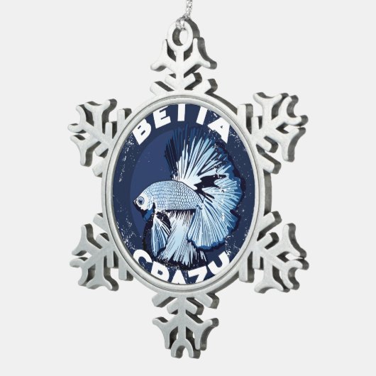 Betta Crazy - kerstboomversiering Tin Sneeuwvlok Ornament (Rechts)