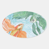 Betta Dance Ovale Sticker (Voorkant)