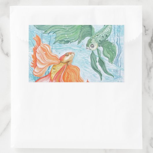 Betta Dance Rechthoekige Sticker (Tas)