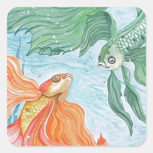 Betta Dance Vierkante Sticker (Voorkant)