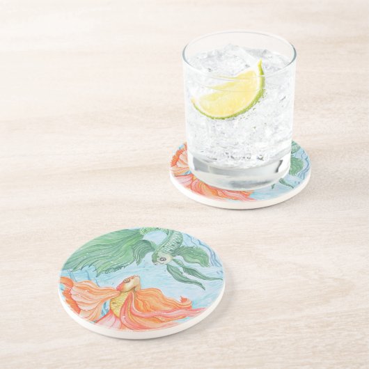 Betta Dance Zandsteen Onderzetter (Zijkant)