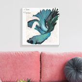 Betta Fighting Fish in Blauwgroen Green Blue Canva Canvas Afdruk (Insitu (Woonkamer))