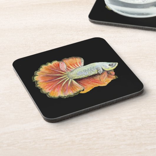 Betta Fish Beverage Coaster Bier Onderzetter (Linkerzijde)